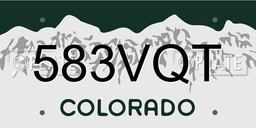 583VQT Colorado License Plate