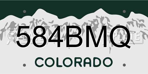584BMQ Colorado License Plate