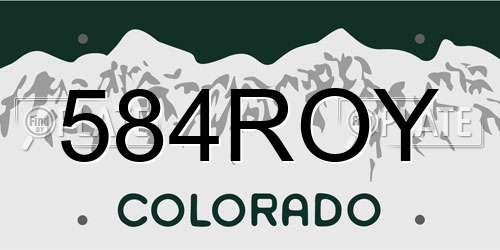584ROY Colorado License Plate