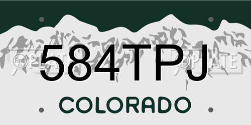 584TPJ Colorado License Plate