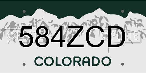 584ZCD Colorado License Plate