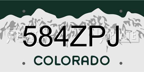 584ZPJ Colorado License Plate