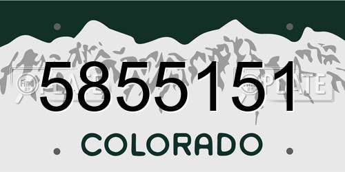 5855151 Colorado License Plate