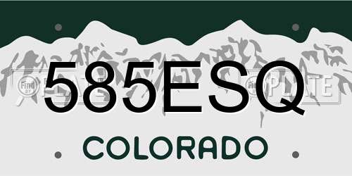 585ESQ Colorado License Plate