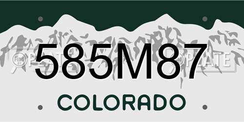 585M87 Colorado License Plate