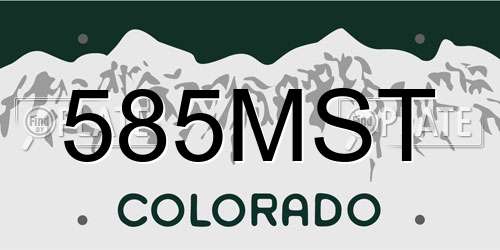 585MST Colorado License Plate