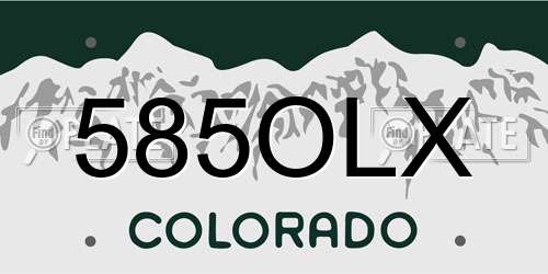 585OLX Colorado License Plate