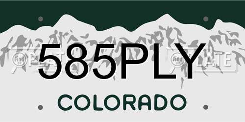585PLY Colorado License Plate