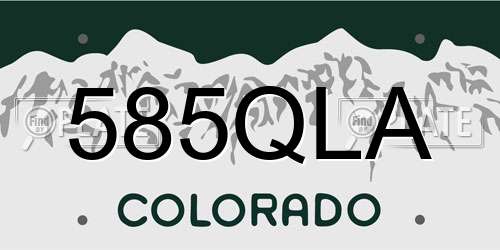 585QLA Colorado License Plate