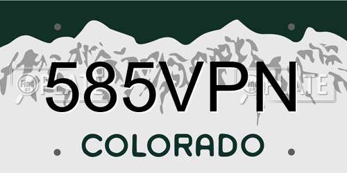 585VPN Colorado License Plate