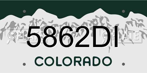 5862DI Colorado License Plate