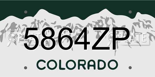 5864ZP Colorado License Plate