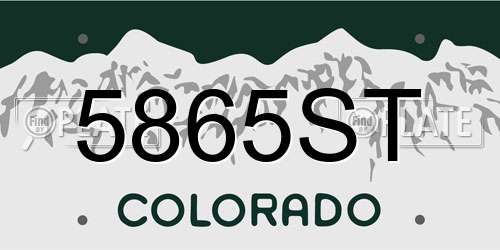 5865ST Colorado License Plate