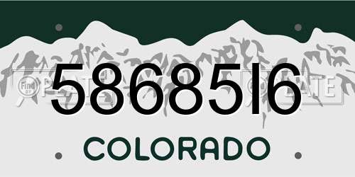 58685I6 Colorado License Plate