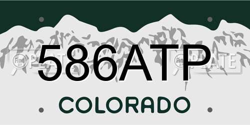 586ATP Colorado License Plate