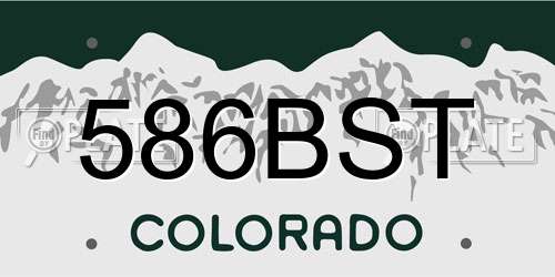586BST Colorado License Plate