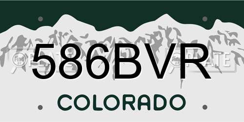 586BVR Colorado License Plate