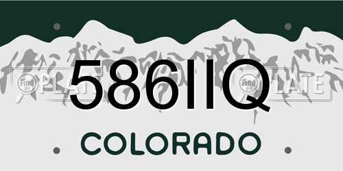 586IIQ Colorado License Plate