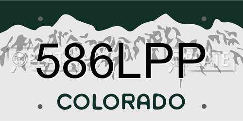 586LPP Colorado License Plate