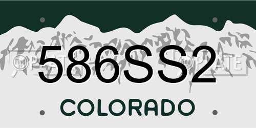 586SS2 Colorado License Plate