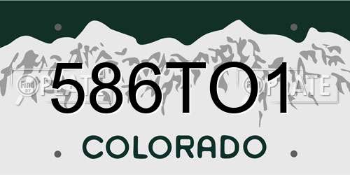 586TO1 Colorado License Plate