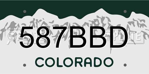 587BBD Colorado License Plate