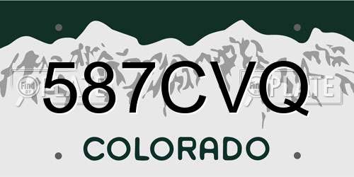 587CVQ Colorado License Plate