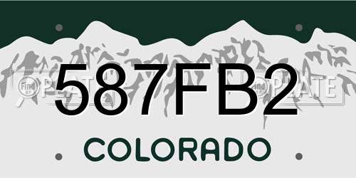 587FB2 Colorado License Plate