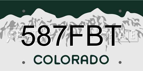 587FBT Colorado License Plate