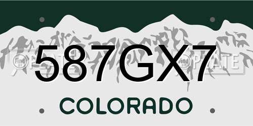 587GX7 Colorado License Plate