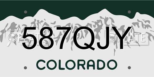 587QJY Colorado License Plate