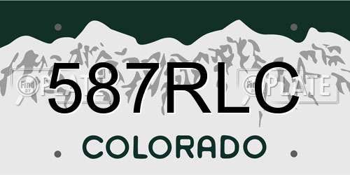 587RLC Colorado License Plate