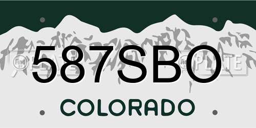 587SBO Colorado License Plate