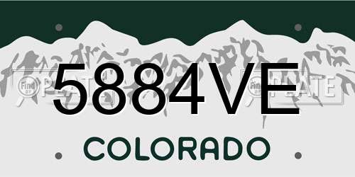 5884VE Colorado License Plate