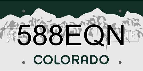 588EQN Colorado License Plate