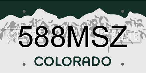 588MSZ Colorado License Plate