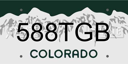 588TGB Colorado License Plate