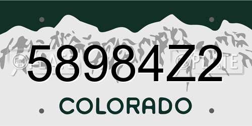 58984Z2 Colorado License Plate