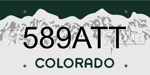 589ATT Colorado License Plate