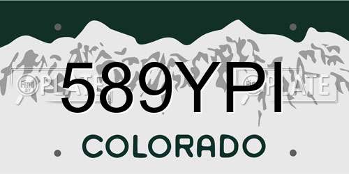 589YPI Colorado License Plate