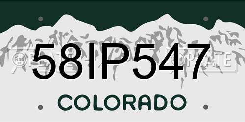 58IP547 Colorado License Plate