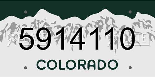5914110 Colorado License Plate
