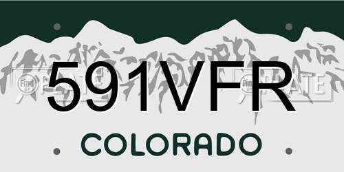 591VFR Colorado License Plate