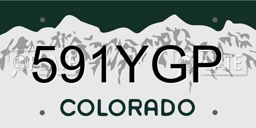 591YGP Colorado License Plate
