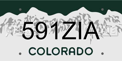 591ZIA Colorado License Plate