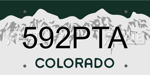 592PTA Colorado License Plate