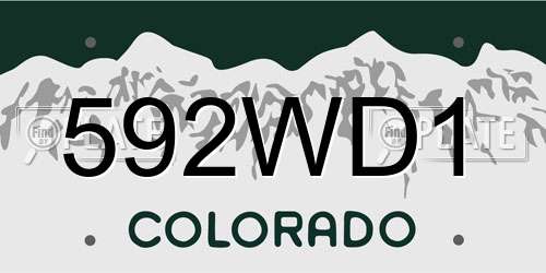 592WD1 Colorado License Plate