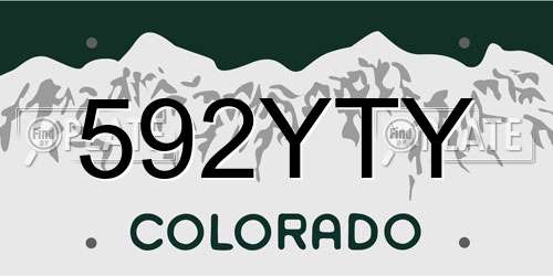 592YTY Colorado License Plate