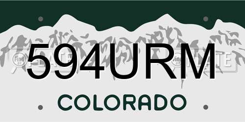 594URM Colorado License Plate