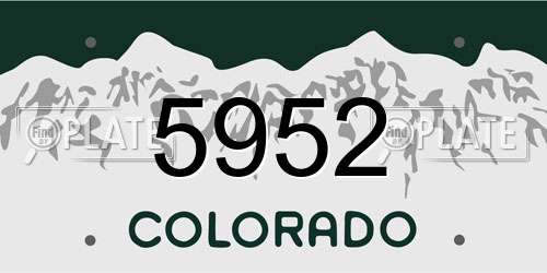 5952 Colorado License Plate